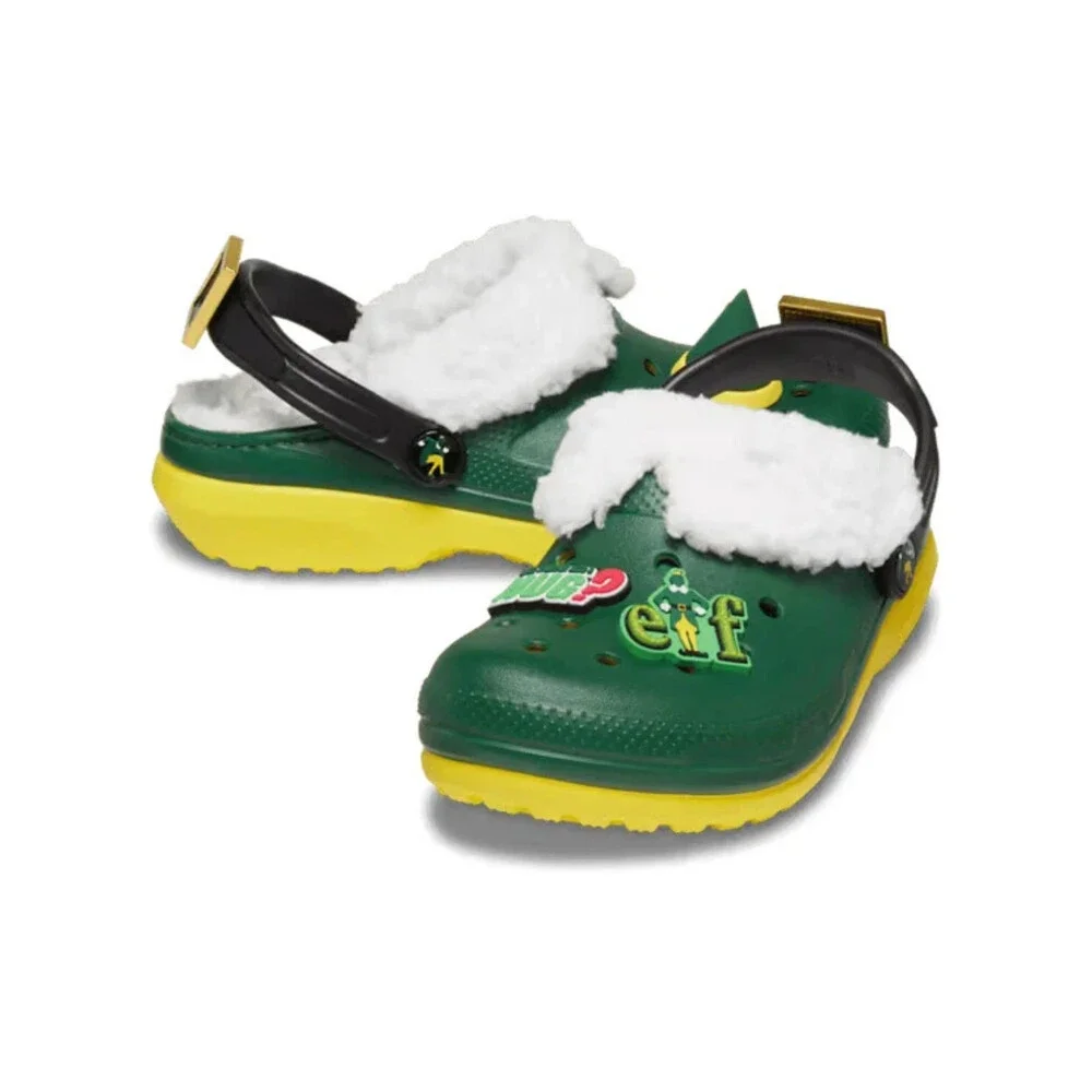 Crocs ELF Classic 209377-7C1 Clogs Kids Green Heel Strap Comfort Shoes NIN247